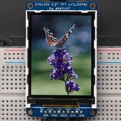 Grafinis spalvotas ekranas TFT LCD 2.2&quot; 320x240 px + microSD skaitytuvas, SPI, Adafruit 1480 kaina ir informacija | Monitoriai | pigu.lt