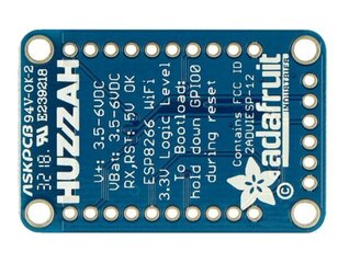 Huzzah ESP8266, WiFi modulis GPIO, ADC, PCB antena kaina ir informacija | Atviro kodo elektronika | pigu.lt