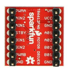 Variklio valdiklis, dviejų kanalų TB6612FNG (su kaiščių jungtimis), SparkFun ROB-14450 kaina ir informacija | Atviro kodo elektronika | pigu.lt