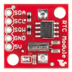 RTC DS1307 I2C, realaus laiko modulis + baterija, SparkFun BOB-12708 kaina ir informacija | Atviro kodo elektronika | pigu.lt