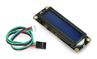 DFRobot Gravity, 2x16 I2C LCD ekranas, mėlynas kaina ir informacija | Atviro kodo elektronika | pigu.lt