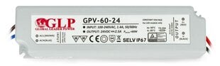 Maitinimo šaltinis GLP GPV-60-24 24V 2.5A 60W IP67 kaina ir informacija | Maitinimo šaltiniai | pigu.lt