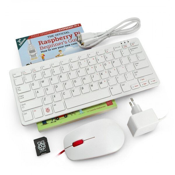 Kompiuteris Raspberry Pi 400 su klaviatūra US 4GB 1.8GHz + oficialūs priedai kaina ir informacija | Atviro kodo elektronika | pigu.lt