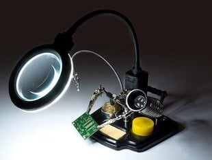 Litavimo laikiklis su LED Lempa ir lupa ZD-10Y цена и информация | Механические инструменты | pigu.lt
