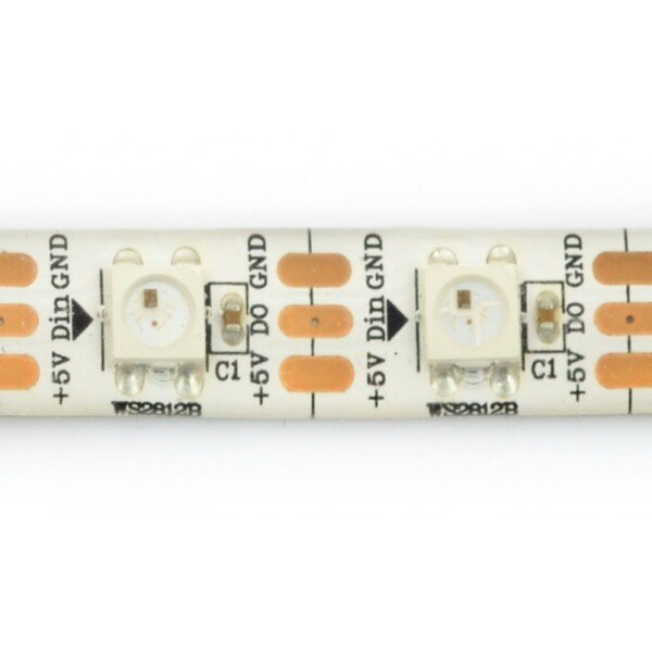 RGB LED juosta, WS2812B, 60 LED/m, 5V, 5 m kaina ir informacija | LED juostos | pigu.lt