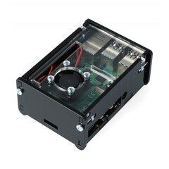 Raspberry Pi 4B dėžutė DIY su ventiliatoriumi - juoda kaina ir informacija | Atviro kodo elektronika | pigu.lt