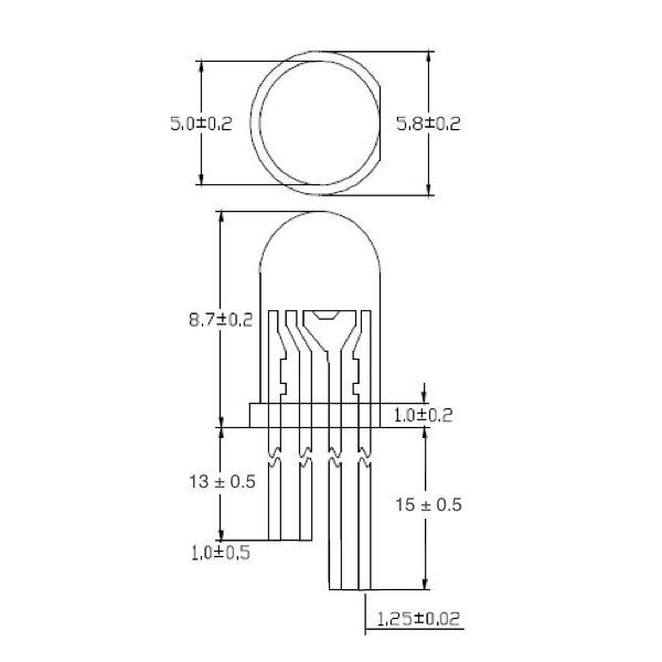 LED diodas Adafruit NeoPixel WS2812B 5mm, 5vnt. kaina ir informacija | LED juostos | pigu.lt