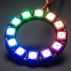 Diodų žiedas - RGB LED Adafruit NeoPixel 37mm. цена и информация | Светодиодные ленты | pigu.lt