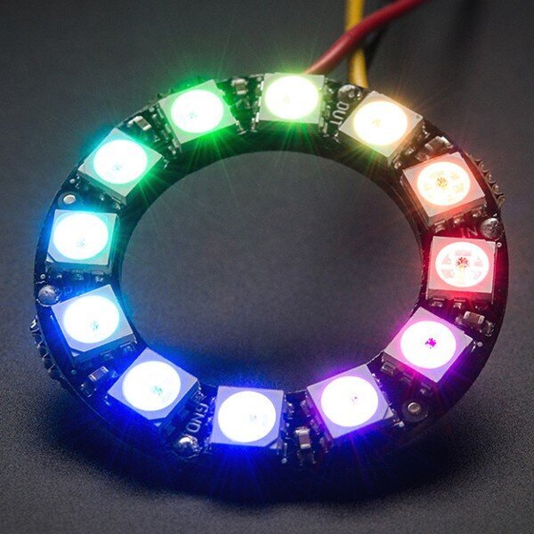 Diodų žiedas - RGB LED Adafruit NeoPixel 37mm. kaina ir informacija | LED juostos | pigu.lt