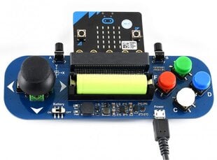 Waveshare Gamepad modulis su vairasvirte ir mygtukais skirtas Micro:bit 14500 Li-ion kaina ir informacija | Atviro kodo elektronika | pigu.lt