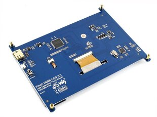 Atviro kodo elektronika Waveshare talpinis lietimui jautrus ekranas Raspberry Pi mikrokompiuteriui - LCD IPS 7" (C) 1024x600px HDMI + USB + dėžutė kaina ir informacija | Atviro kodo elektronika | pigu.lt