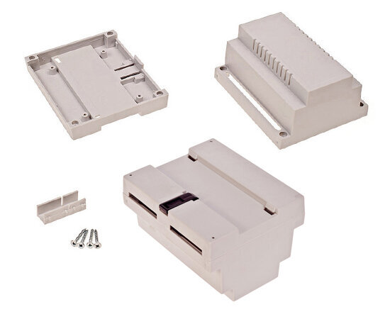 Plastikinė dėžutė Kradex Z101J ABS V0 šviesiai pilka montuojama ant DIN begelio 107x89x66mm kaina ir informacija | Atviro kodo elektronika | pigu.lt