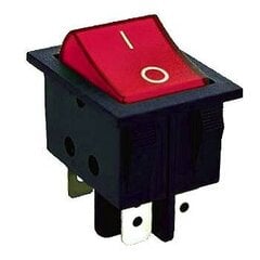 Klavišinis jungiklis ON-ON Dpdt 6P 15A 250VAC, raudonas kaina ir informacija | Elektros jungikliai, rozetės | pigu.lt