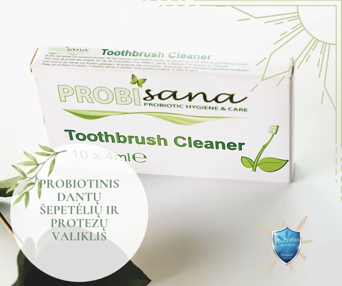 PIP Toothbrush Cleaner - Ekologiškas Probiotinis Dantų Šepetėlių ir Protezų Valiklis, 10vnt / 4ml. kaina ir informacija | Dantų šepetėliai, pastos | pigu.lt