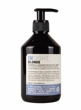 Šaltus atspalvius suteikiantis šampūnas INSIGHT BLONDE Insight Professional 400 ml цена и информация | Šampūnai | pigu.lt