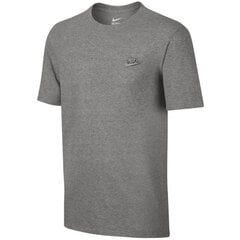 Marškinėliai vyrams Nike NSW Club EMBRD FTRA M 827021 063, pilki kaina ir informacija | Vyriški marškinėliai | pigu.lt