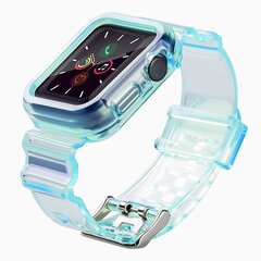 Силиконовый ремешок Fusion Light Set для Apple Watch 38 мм / 40 мм / 41 мм, синий цена и информация | Аксессуары для смарт-часов и браслетов | pigu.lt