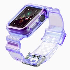 Силиконовый ремешок Fusion Light Set для Apple Watch 42 мм / 44 ммm / 45 мм, фиолетовый цена и информация | Аксессуары для смарт-часов и браслетов | pigu.lt