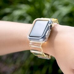 Силиконовый ремешок Fusion Light Set для Apple Watch 42 мм / 44 мм / 45 мм, желтый цена и информация | Аксессуары для смарт-часов и браслетов | pigu.lt