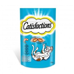 Kačių maistas Catisfactions Snack Lašišos raudonumo spalva 60 g kaina ir informacija | Sausas maistas šunims | pigu.lt