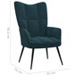 Poilsio kėdė su pakoja, mėlyna kaina ir informacija | Svetainės foteliai | pigu.lt