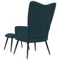 Poilsio kėdė su pakoja, mėlyna kaina ir informacija | Svetainės foteliai | pigu.lt