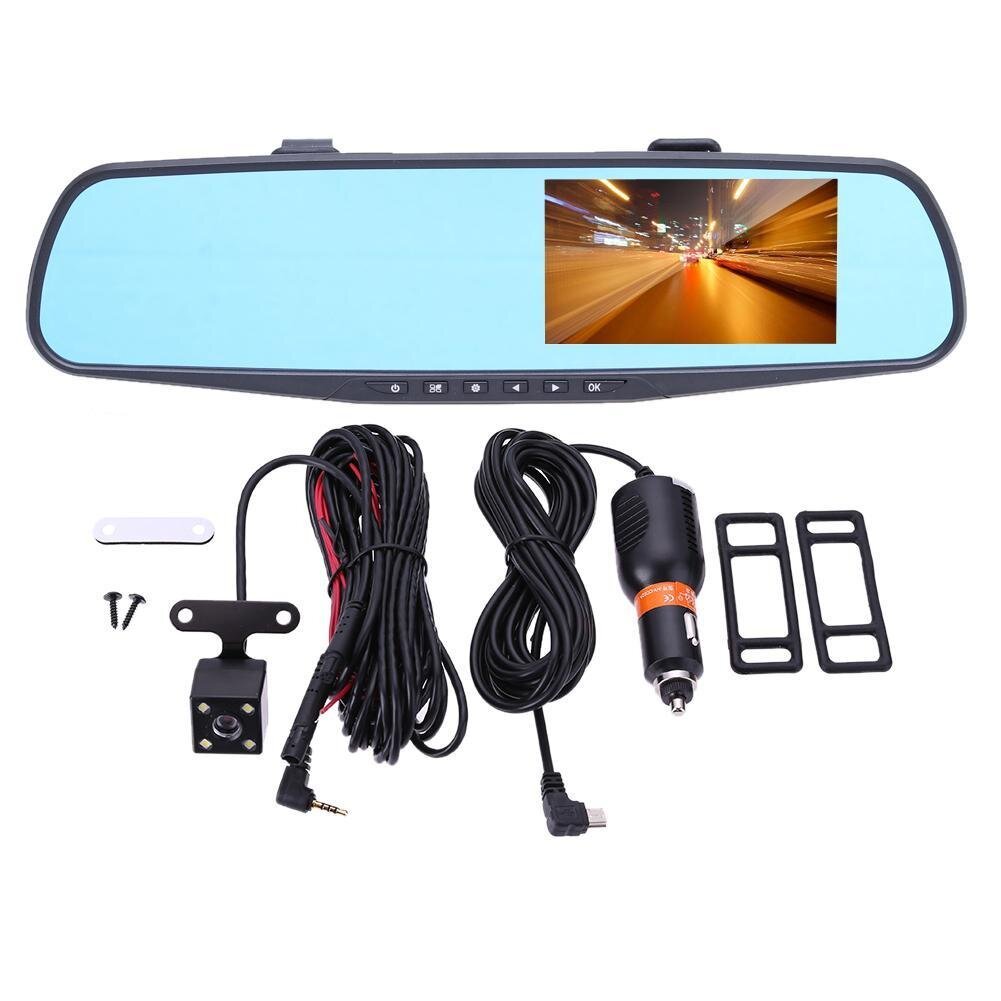 Automobilio veidrodėlis su ekranu, vaizdo registratorius su priekine ir galine kamera Full HD kaina ir informacija | Vaizdo registratoriai | pigu.lt