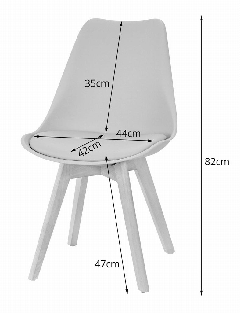 4-ių kėdžių komplektas Mark, skaidrus kaina ir informacija | Virtuvės ir valgomojo kėdės | pigu.lt
