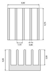 Radiatorius RAD04 9x9x5mm, 5 vnt. kaina ir informacija | Radiatoriai, konvektoriai | pigu.lt