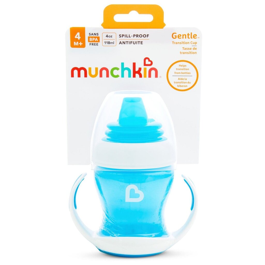 Puodelis Munchkin, 125 ml, 4+ mėn., mėlynas kaina ir informacija | Buteliukai kūdikiams ir jų priedai | pigu.lt