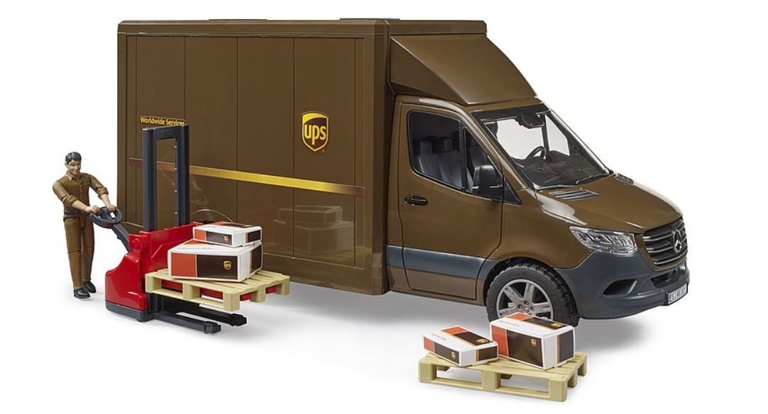 Siuntų kurjeris UPS su priedais Bruder 02678 kaina ir informacija | Žaislai berniukams | pigu.lt