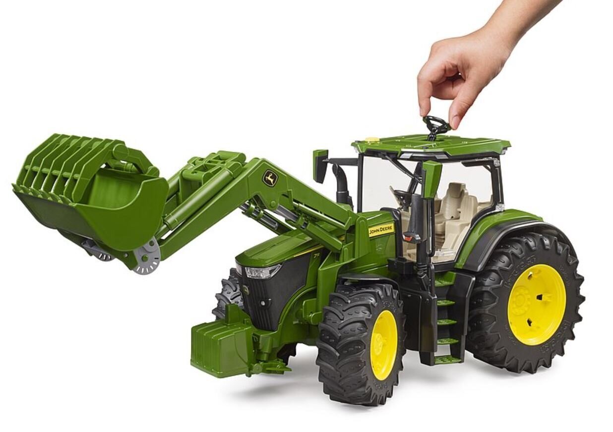 Traktorius su priekiniu krautuvu Bruder 03151 John Deere 7R 350 kaina ir informacija | Žaislai berniukams | pigu.lt