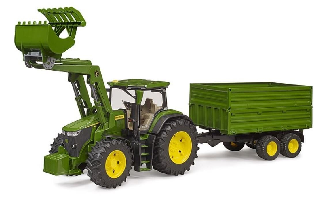 Traktorius su krautuvu ir priekaba Bruder 03155 John Deere 7R 350 kaina |  pigu.lt