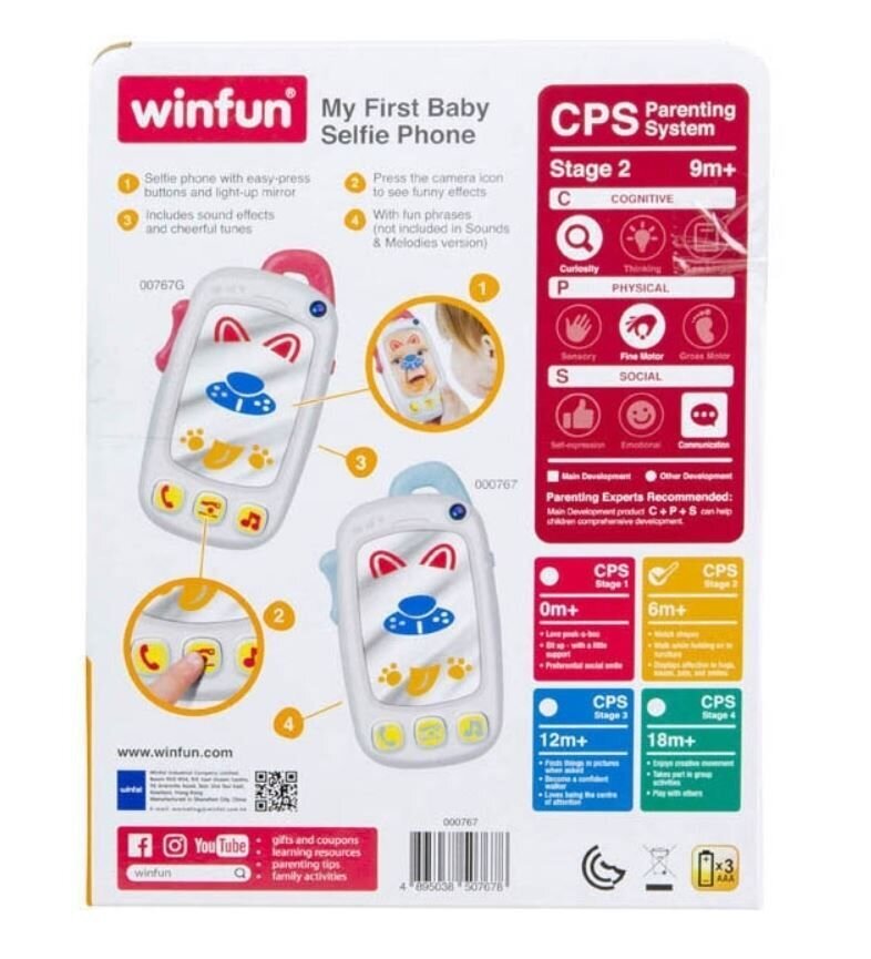 Interaktyvus kūdikių telefonas Winfun R kaina ir informacija | Žaislai mergaitėms | pigu.lt