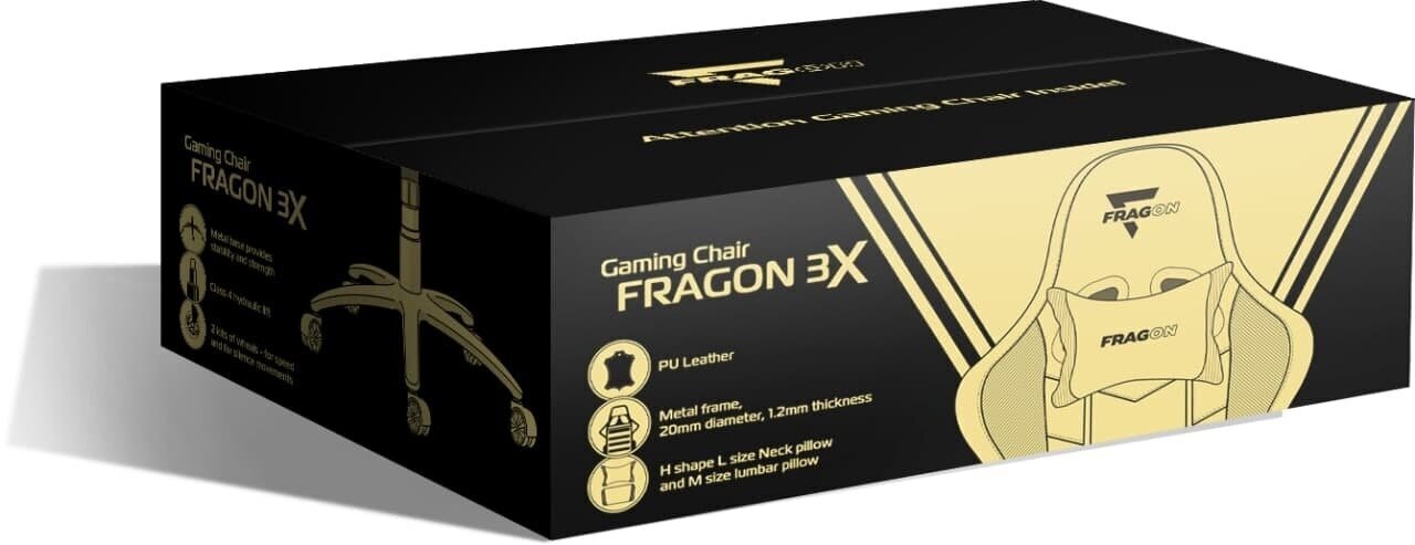 Žaidimų kėdė FragON 3X Series, juoda kaina ir informacija | Biuro kėdės | pigu.lt