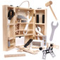 Vaikiškas medinis įrankų dėžės komplektas kaina ir informacija | Lavinamieji žaislai | pigu.lt