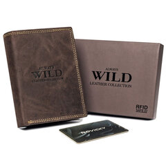 Мужской кошелек из натуральной кожи Always Wild, коричневый цена и информация | Мужские кошельки | pigu.lt