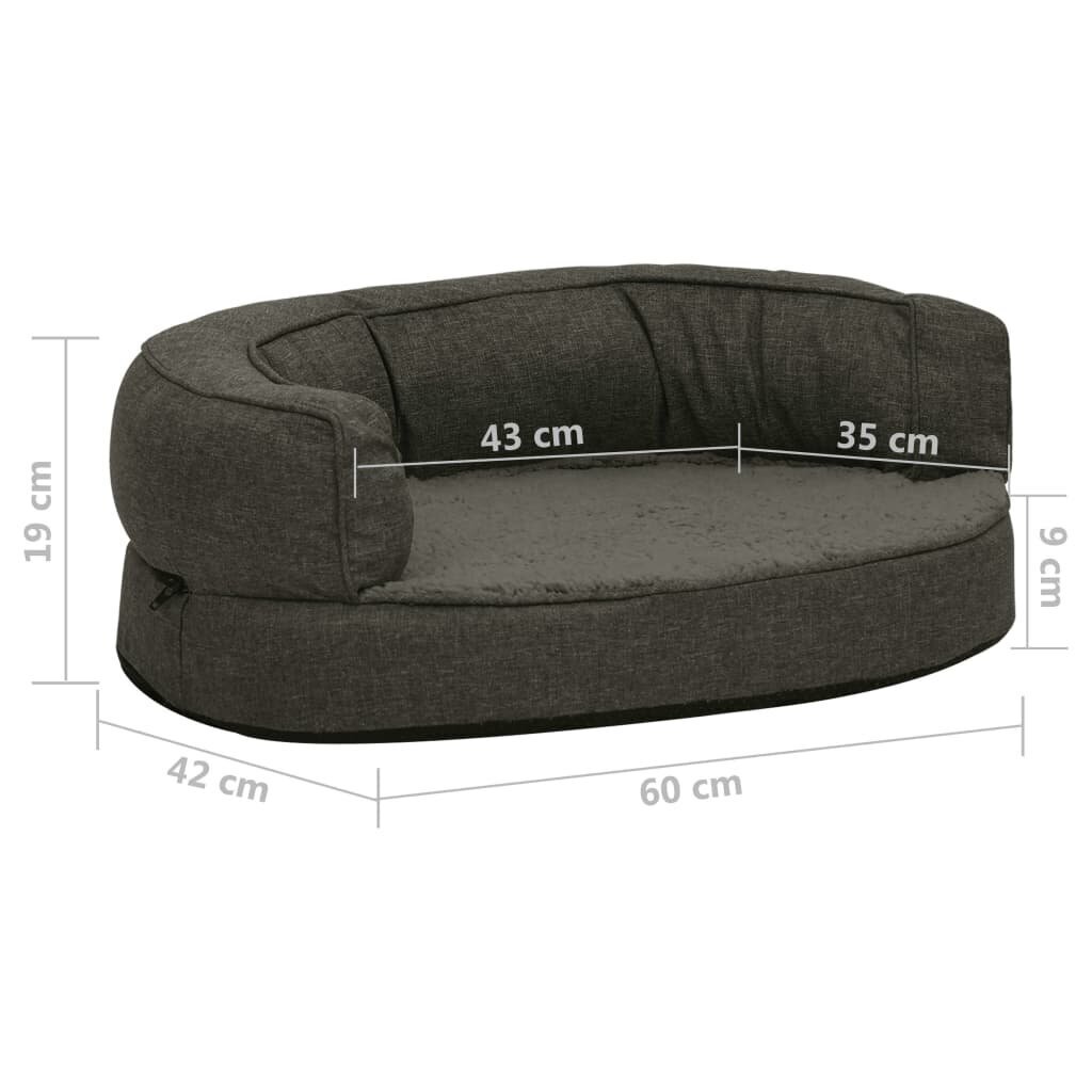 Ergonomiška lova šunims, 60x42 cm, pilka цена и информация | Guoliai, pagalvėlės | pigu.lt