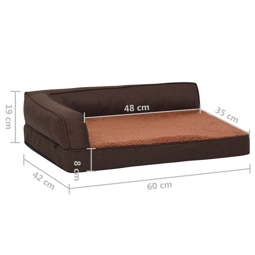 Ergonomiška lova šunims, 60x42 cm, ruda цена и информация | Guoliai, pagalvėlės | pigu.lt