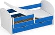 Lova su čiužiniu, patalynės dėže ir nuimama apsauga NORE Smile, 140x70 cm, balta/mėlyna kaina ir informacija | Vaikiškos lovos | pigu.lt