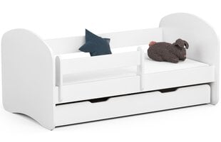 Кровать с матрасом, ящиком для постельного белья и съемным чехлом NORE Smile, 140x70 см, белый цена и информация | Детские кровати | pigu.lt