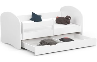 Кровать с матрасом, ящиком для постельного белья и съемным чехлом NORE Smile, 140x70 см, белый цена и информация | Детские кровати | pigu.lt