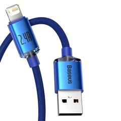 Telefono laidas Baseus Crystal cable USB to Lightning, 2m, mėlynas kaina ir informacija | Laidai telefonams | pigu.lt