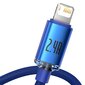 "Baseus Crystal Shine" serijos USB laidas greitam įkrovimui ir duomenų perdavimui A tipo USB - "Lightning" 2,4A 1,2 m mėlynas kaina ir informacija | Laidai telefonams | pigu.lt