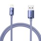 Telefono laidas Baseus Crystal cable USB to Lightning, 2.4A, 1.2m, violetinis kaina ir informacija | Laidai telefonams | pigu.lt