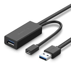 Ugreen Active Kick USB 3.2 Gen 1 Extension Cable (USB 3.0, USB 3.1 Gen 1) 10 м чёрный (US175) цена и информация | Адаптеры, USB-разветвители | pigu.lt