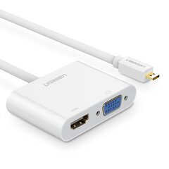 Ugreen video adapter micro HDMI - HDMI + VGA MM115, 0.3 m kaina ir informacija | Adapteriai, USB šakotuvai | pigu.lt