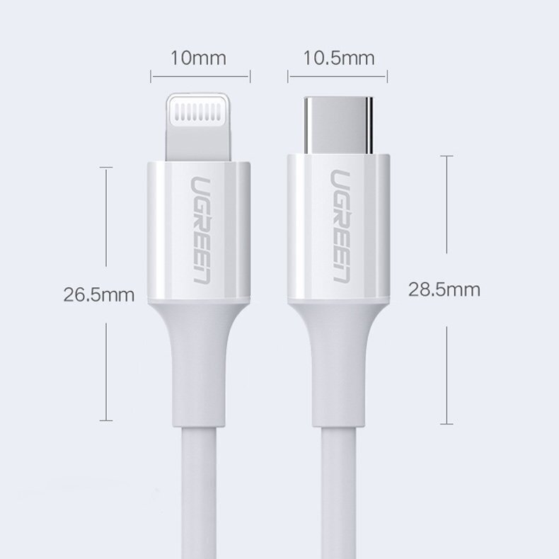 Ugreen MFi US171 cable USB Type C - Lightning 3A, 1.5 m kaina ir informacija | Laidai telefonams | pigu.lt