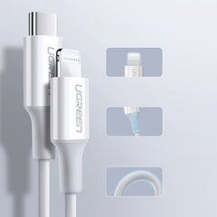 Ugreen MFi cable USB Type C - Lightning 3A 1.5 m white (US171) цена и информация | Кабели для телефонов | pigu.lt