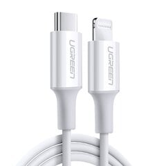 Ugreen MFi cable USB Type C cable - Lightning 3A 0.5 m white (US171) цена и информация | Кабели для телефонов | pigu.lt